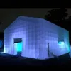 White Black Inflatable Nightclub Tent With Windows Lighting Night Club Cube Disco Music Bar Tent Wedding Photo Booth For Event 1