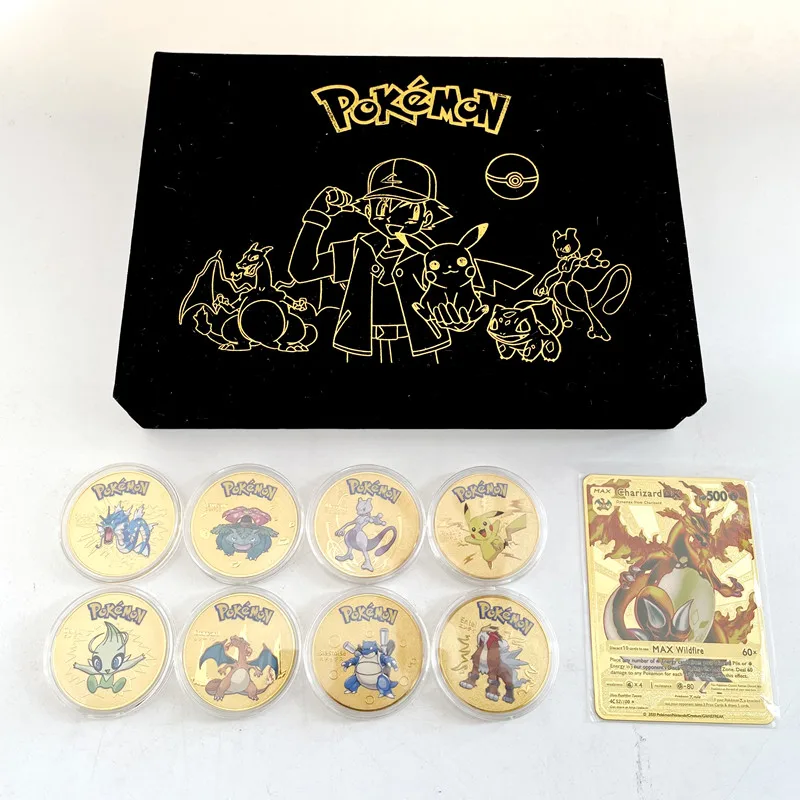 

New Charming Pokemon Commemorative Coin Kawaii Pikachu Patterns Gold Plated Color 46 Patterns Collection Anime Perfect Gifts