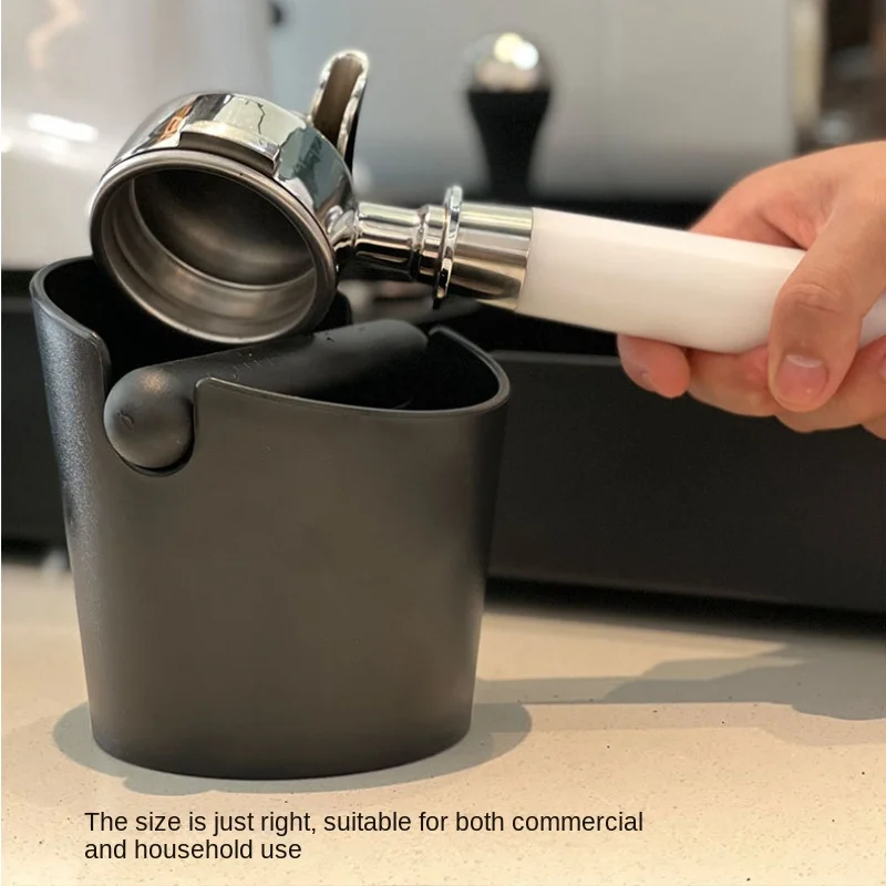 CoffeeKnockBoxShockAbsorbingEspressoBoxBlackPlasticTrashBin