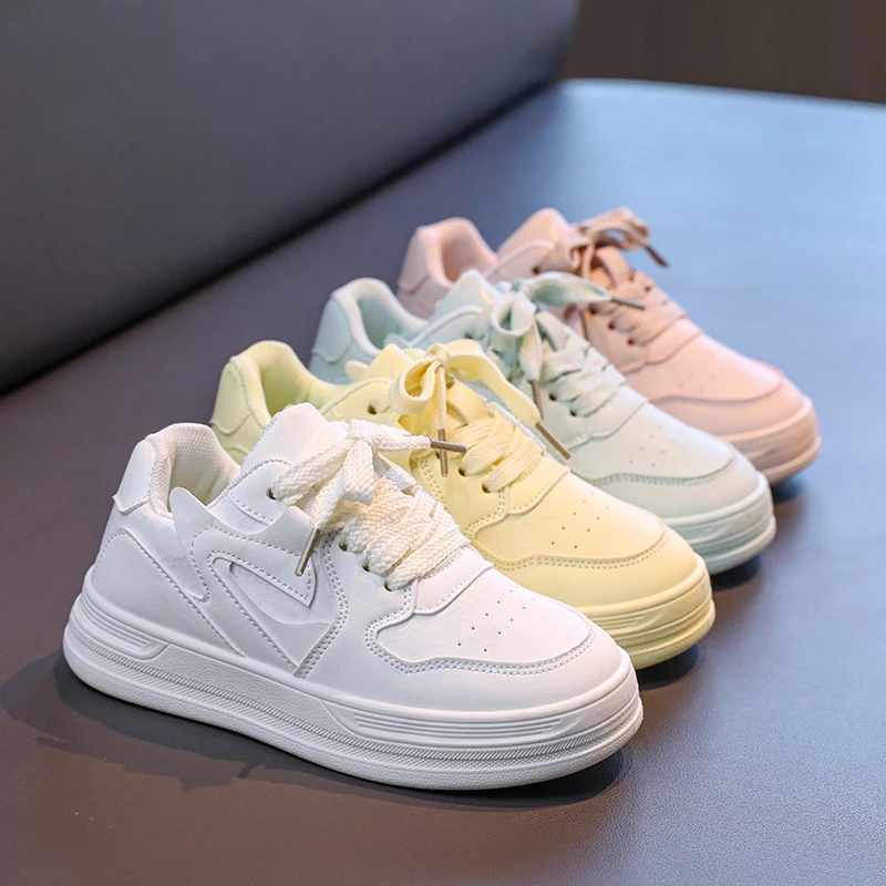 Girls Pastel Color Platform Sneakers Soft Sole Kids School Shoes