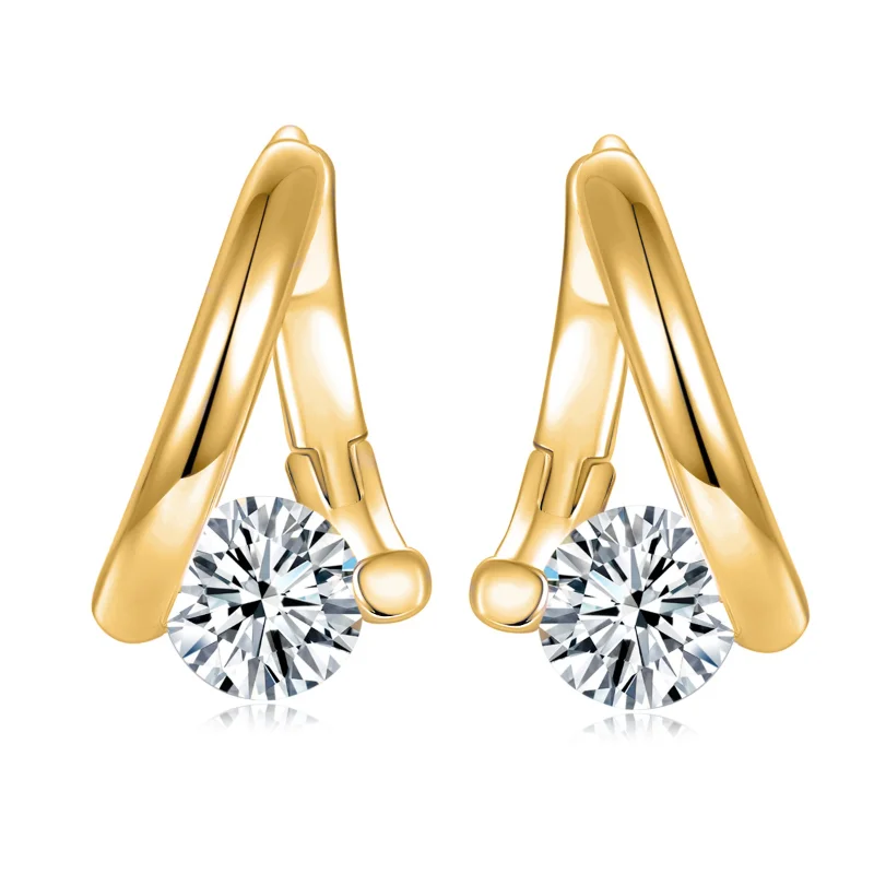 ABCD Yellow 925 Sterling Silver 0.5 Carat Moissanite Women Drop Earrings Engagement Gift
