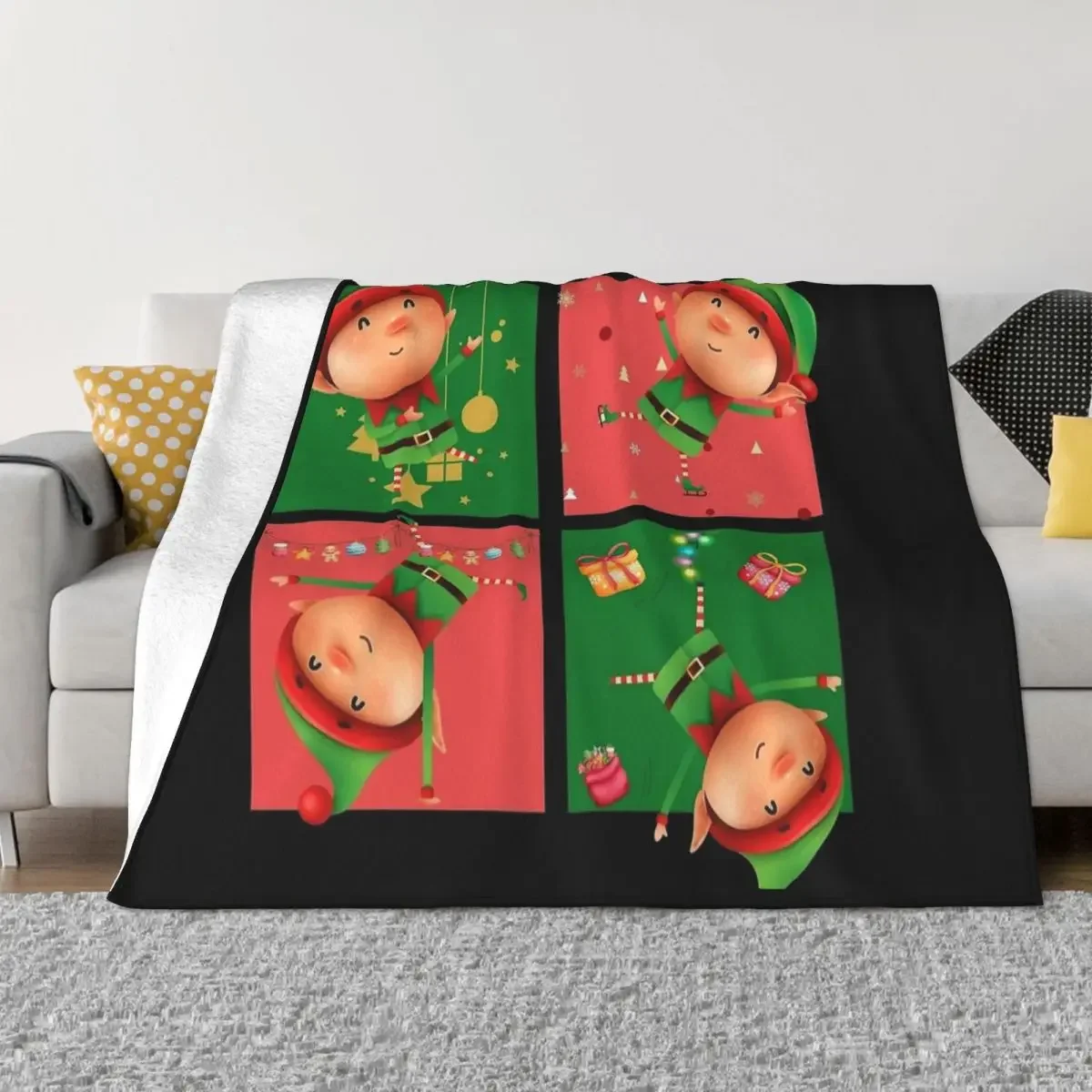 

Naughty Or Nice Cute The Elf On The Shelf Blanket Flannel Summer Christmas Breathable Throw Blanket for Home Bedroom Bedspreads