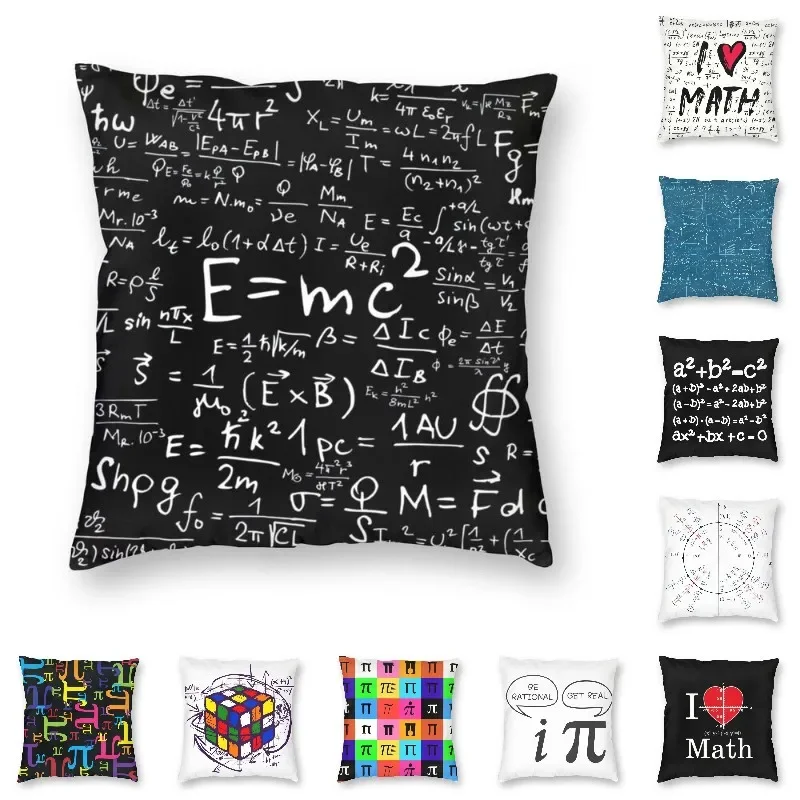 

Mathematics Formulas Math Symbol Square Pillowcover Home Decor Science Physics Teacher Gift Cushions Throw Pillow Case for Sofa