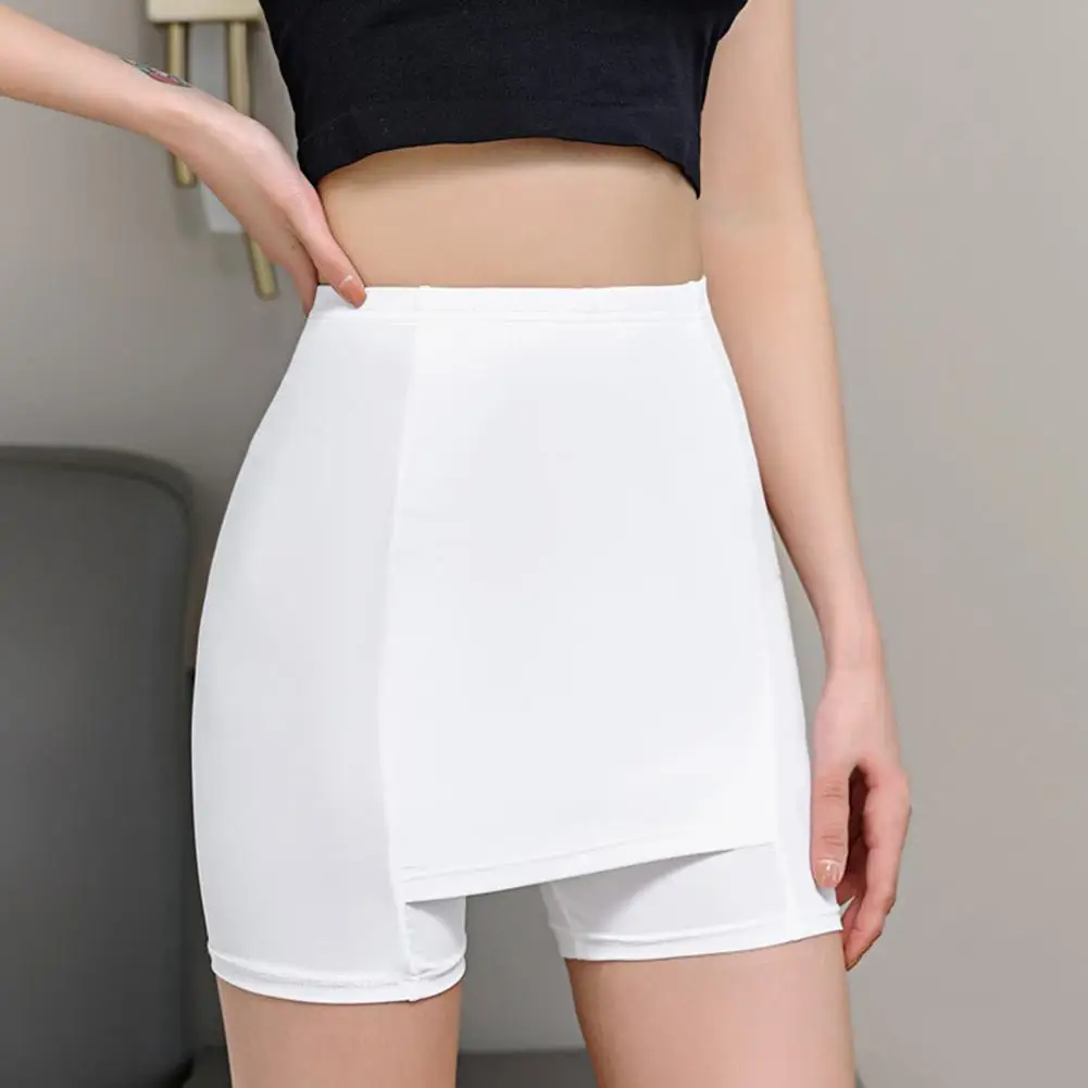 Seamless Double Layer Shorts Short Leggings Ice Silk High Waist Women Waist Trainer Boxer Blocking Triangle Zone Bottoming Pants