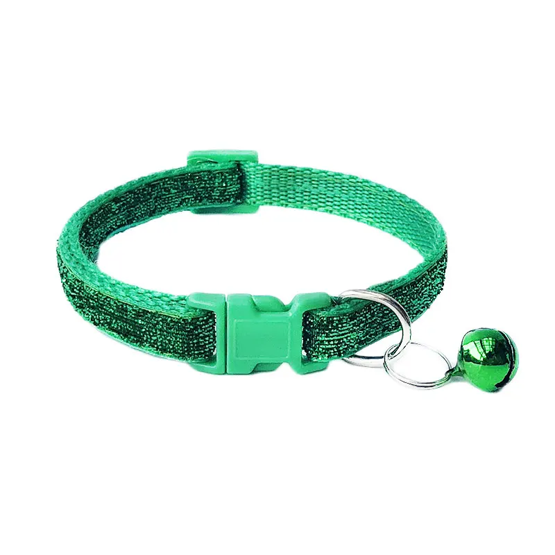 Sequin Pet Cat Collar With Bell Safety Buckle Small Dog Collar Adjustable Gato Necklace Puppy Kitten Collier Chain Quick Release 6