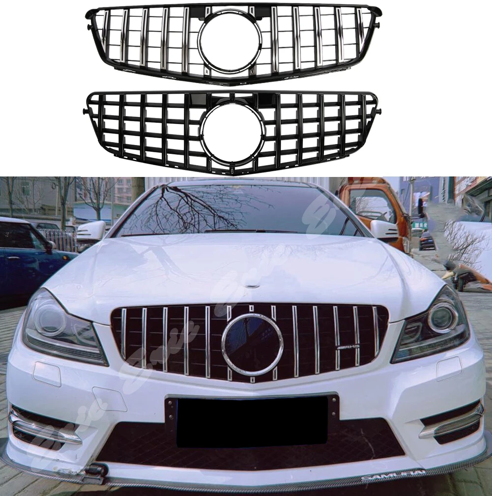 

Front Racing Billet Bumper Grille Upper Facelift Grill For Mercedes-Benz W204 C Class 2008 2009 2010 2011 2012 2013 2014 GTR