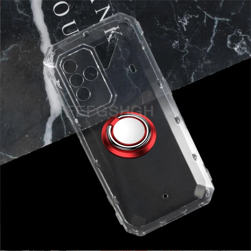 Rugged Back Ring Holder Bracket Phone Case with TPU Soft Silicone