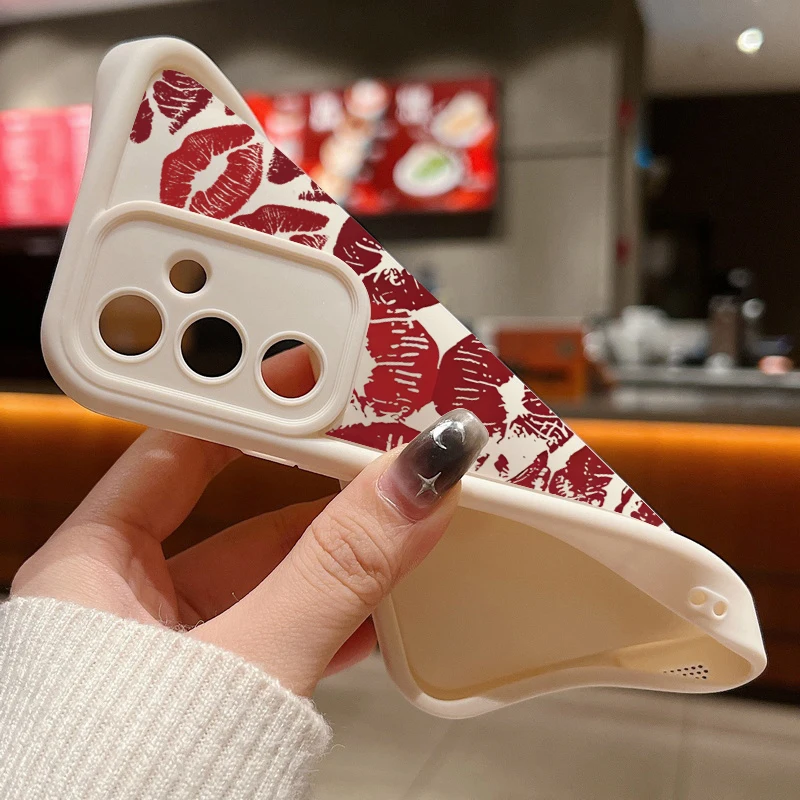 Red Lips Pattern Soft Phone Case Cover