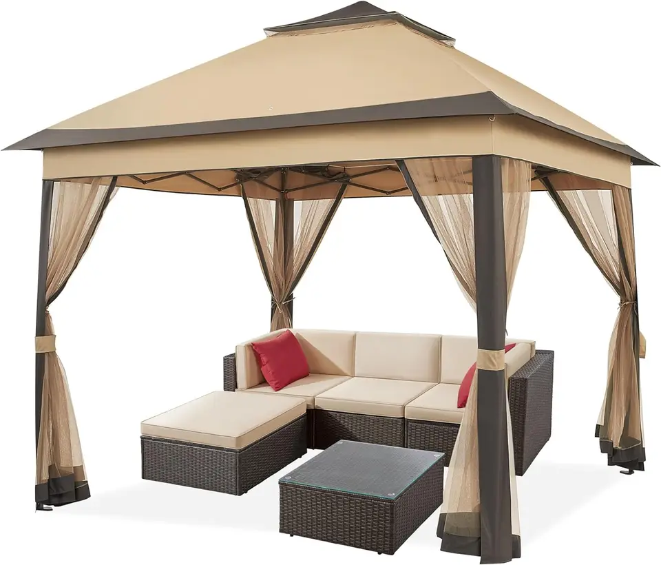 Portable Waterproof Folding Gazebo with Mosquito Net
