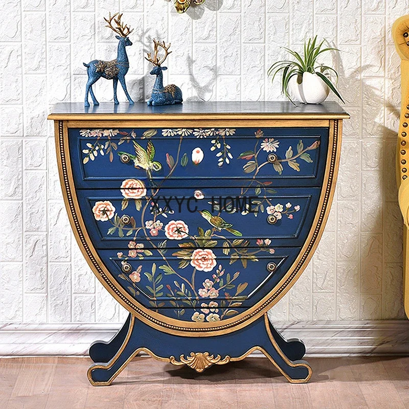 

Entrance Cabinet U-Shaped Chest of Drawers Subareas Screens Living Room Decoration Side Cabinet Storage Cabinet Painted