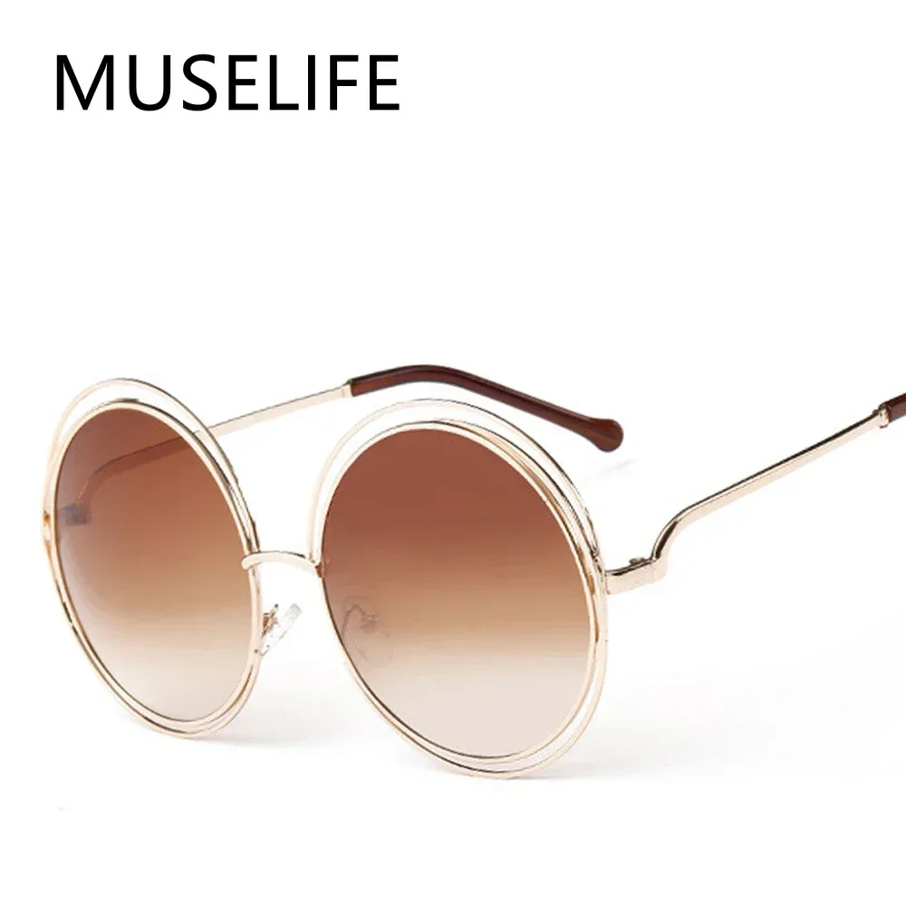 MUSELIFE Vintage rond grande taille surdimensionné lentille miroir lunettes de soleil femmes marque concepteur métal cadre dame lunettes de soleil dame Cool 1 MUSELIFE Vintage rond grande taille surdimensionné lentille miroir lunettes de soleil femmes marque concepteur métal cadre dame lunettes de soleil dame Cool 1