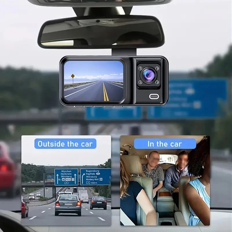 Car Camera 3 Channel Dash Cam 1080P HD Video Recorder Vehicle Rear View Camera Car DVR Parking Monitor Car Accessories