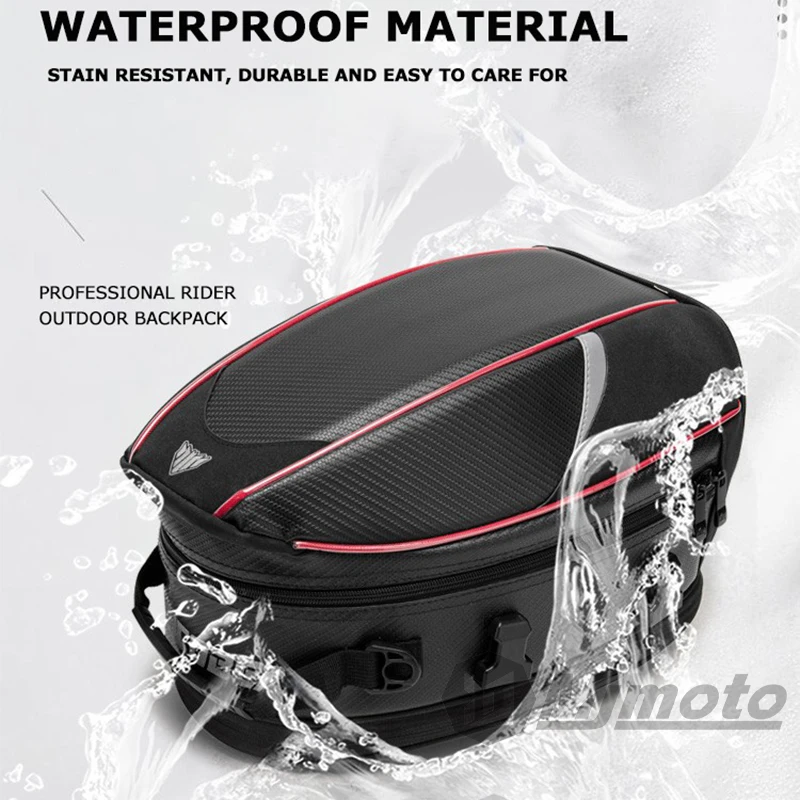 thumbnail image 2 of ROCKBROS 35L Hard Shell Motorcycle Tail Bag Waterproof Expandable Durable 2 of 14