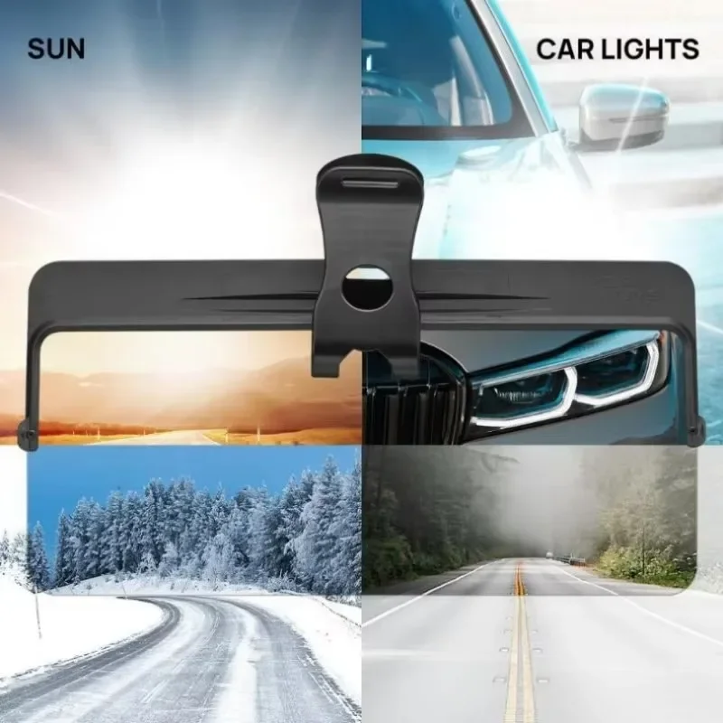 Universal Car Sun Visor With Polarized Glare Protection Driver's Anti-Glare Mirror Visor Portable Foldable Car