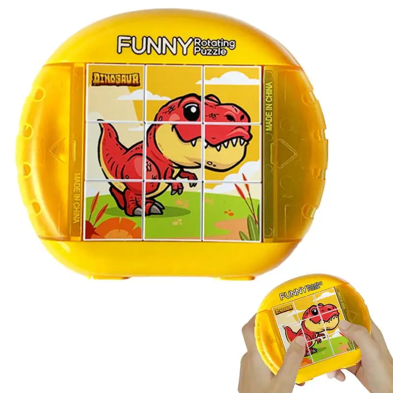 Rotating Puzzle Toy Educational Sensory Toy Fine Motor Skills Development Dinosaur Puzzle 4 Sides Pattern Small Educational Toy rotating puzzle toy 4 sides pattern small educational sensory toy fine motor skills development dinosaur puzzle for kids