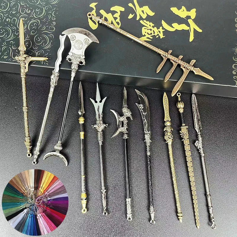 Description Picture 5 of itemMini Katana Cosplay Fake Sword Replica, Weapon Decoration Swords Prop, Chinese Metal, Miniature Desk Accessories Retro Toy Knife