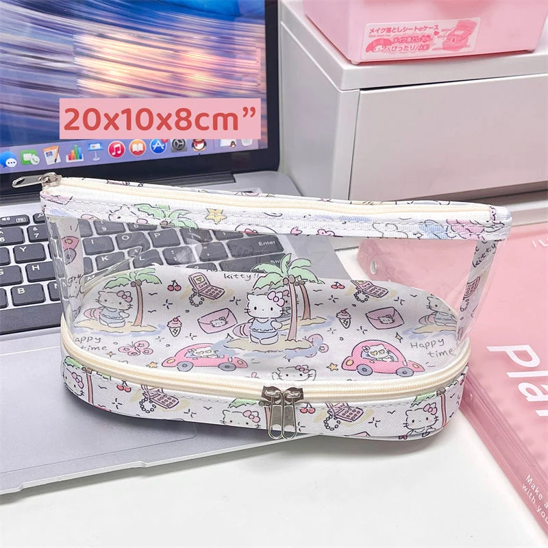 

Карандаш Hello Kitty для серфинга, фотокарандаш, полупрозрачный вертикальный карандаш с рисунком из аниме Sanrio, Двухуровневая Сумка для хранения, подарок