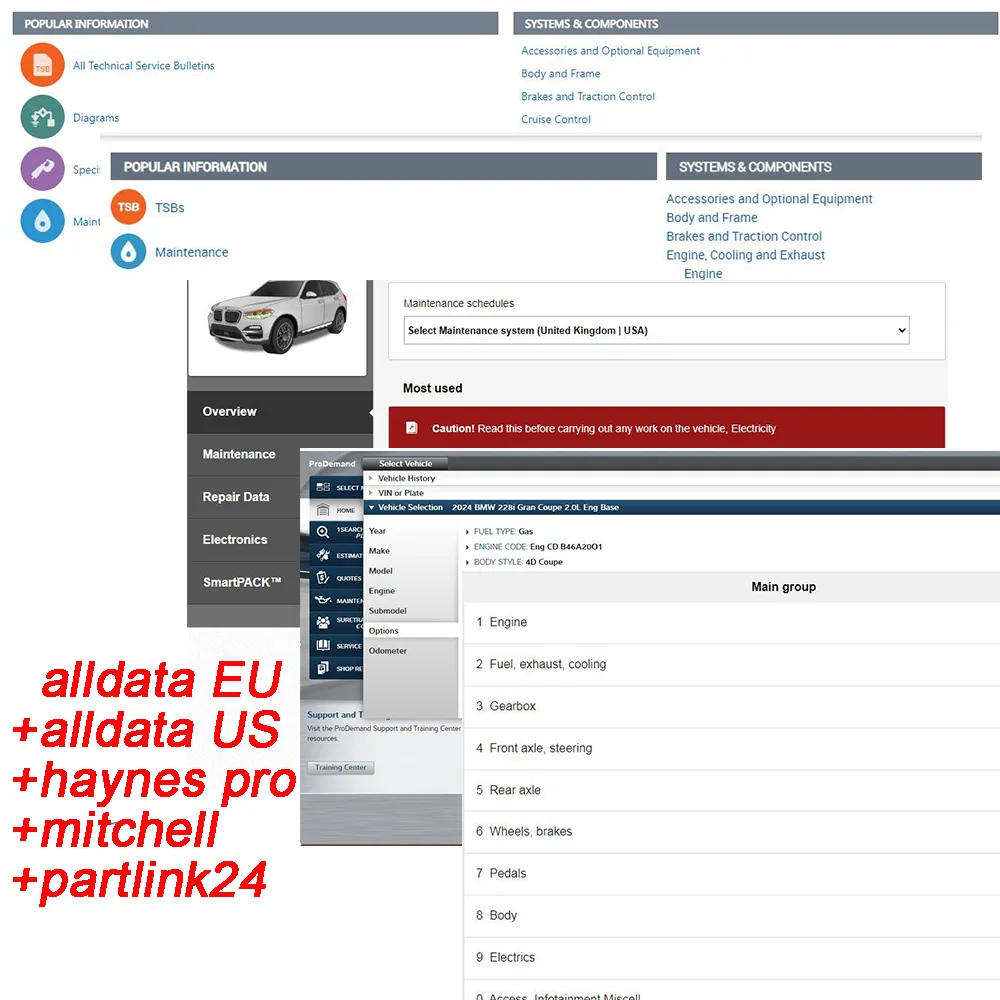 

Alldata 2024 Online Software Combination Packages Alldata Haynes Pro Mitchell Partlink24 5 In 1 Repair Automatic Update