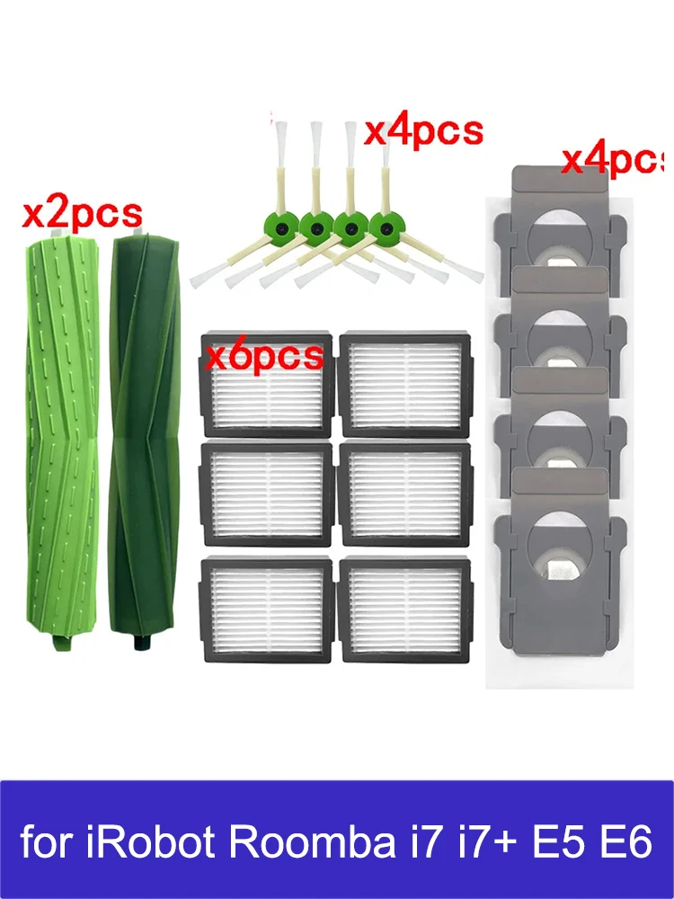 High-Efficiency Vacuum Hepa Filter and Side Brush Set with Dust Bag Replacement