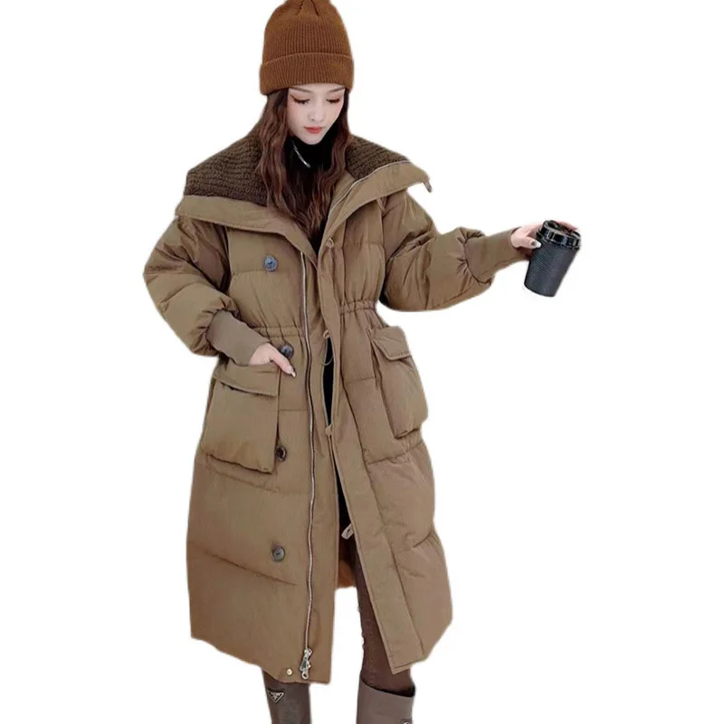 

2023 Women's Clothing Large lapel thickened loose slim down coat Winter New