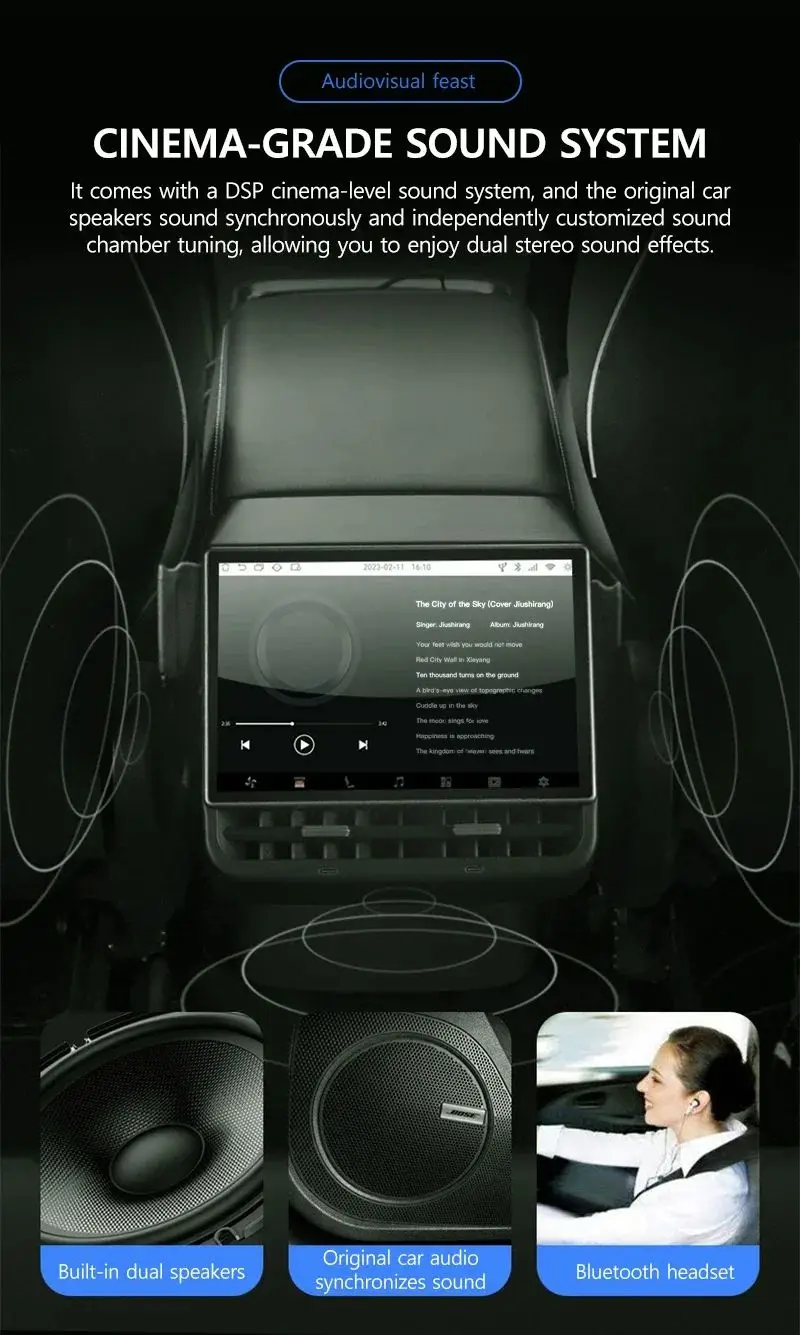 For Tesla All Model Y& Model 3 8.66 Inches Rear Display Android 13 WIFI Entertai