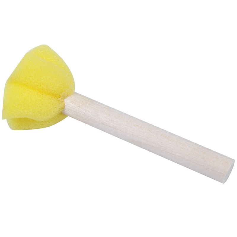 10Pcs Sponge Paint Brushes Toys Wooden Handle Seal Sponge Brushes Kids Children Drawing Painting Graffiti Brush