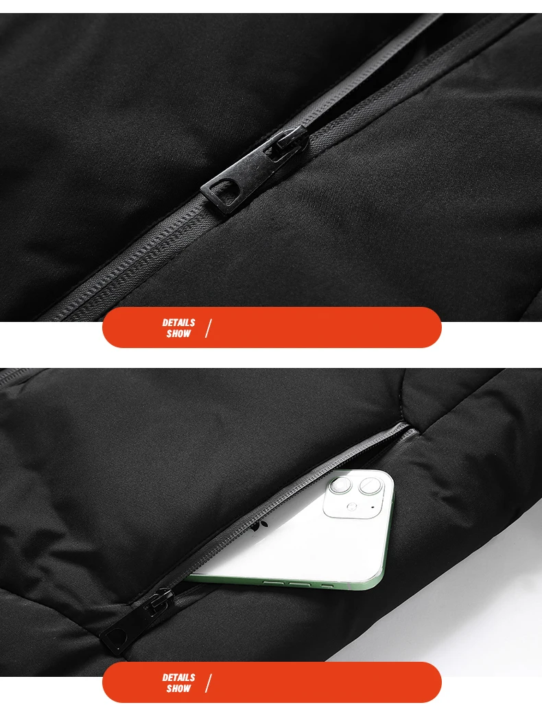 15 Area Heated Hooded Jacket Male Warm Heated Jacket Female Winter Outdoor Sport Warm Hooded Coat (Not Included The Power Bank)
