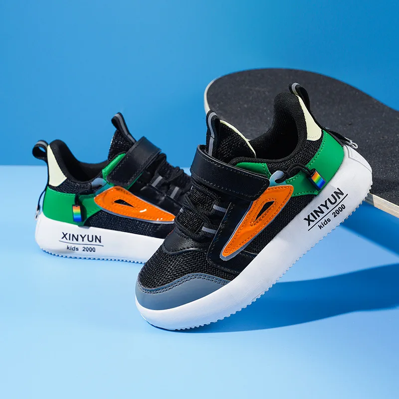 

Boys' Shoes 2024 Spring and Summer New Mesh Breathable Lightweight Anti-Slip Middle and Large Children's Sports Shoes