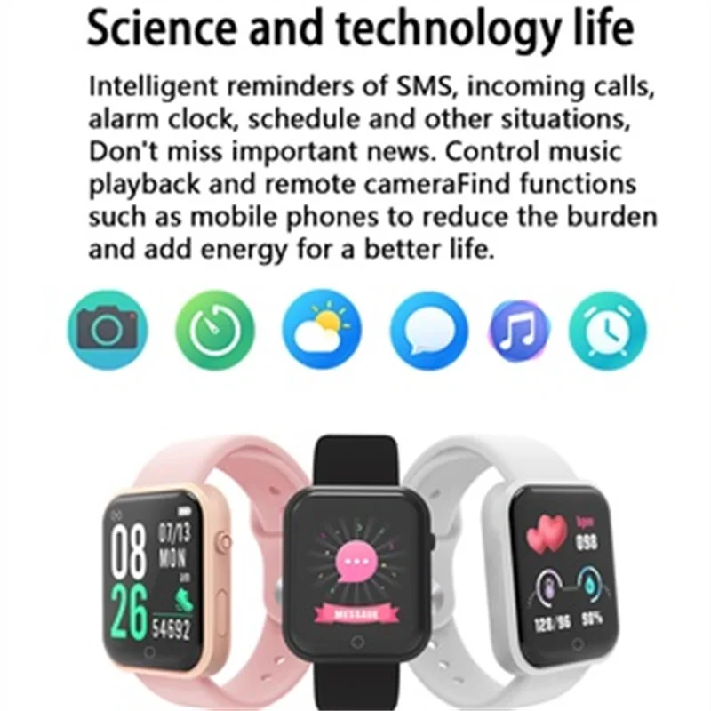 Y68 Pro 1.3-inch color screen Bluetooth Digital Women's Watches Pedometer Sleep Monitoring Smart Watch Men kids hours hodinky