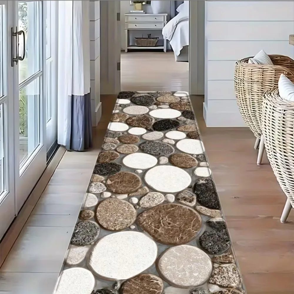 שטיח עם נושא פבל צבעוני הוא אנטי החלקה, קל לניקוי ועמיד, מושלם למטבח הביתי, מסדרונות או שטיחי בית לחופשה