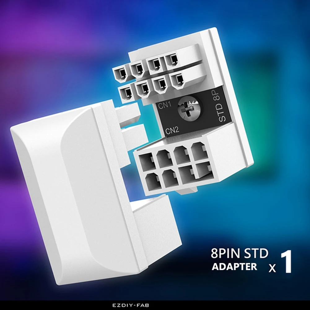 Atx 8pin Fêmea 180 Graus Angular para Pinos Adaptador de Alimentação Masculino para Desktops Placa Vídeo Gpu Conector de Direção Elétrica Gráfica - Imagem 2