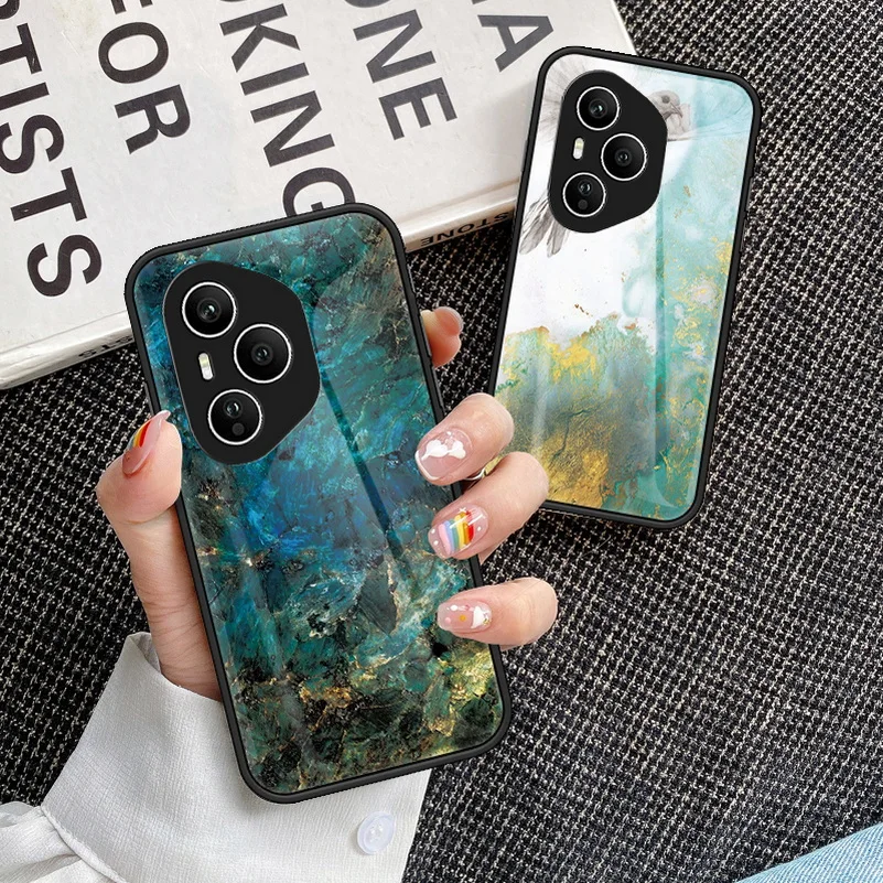 Glossy Marble Tempered Glass Phone Case