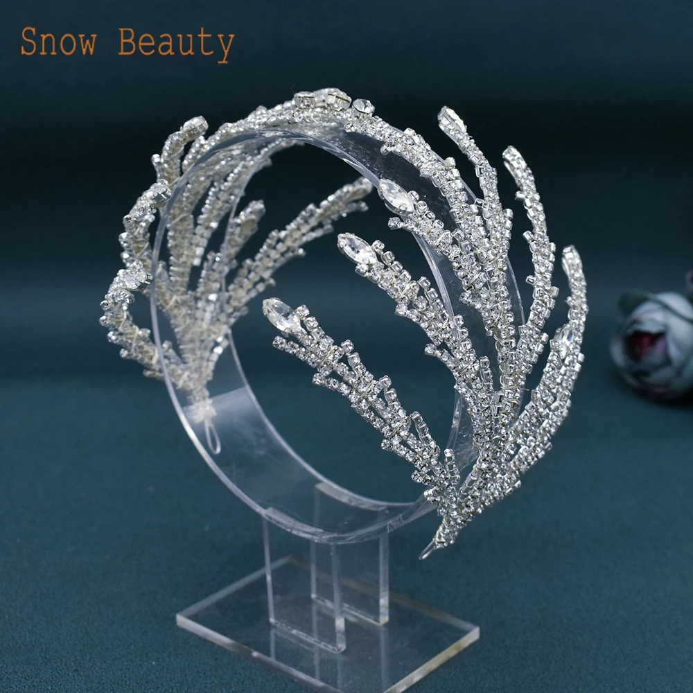 DZ072 Handmade Wedding Headpieces for Women Rhinestone Bridal Headband Luxury Wedding Hair Accessories for Bride and Bridesmaids