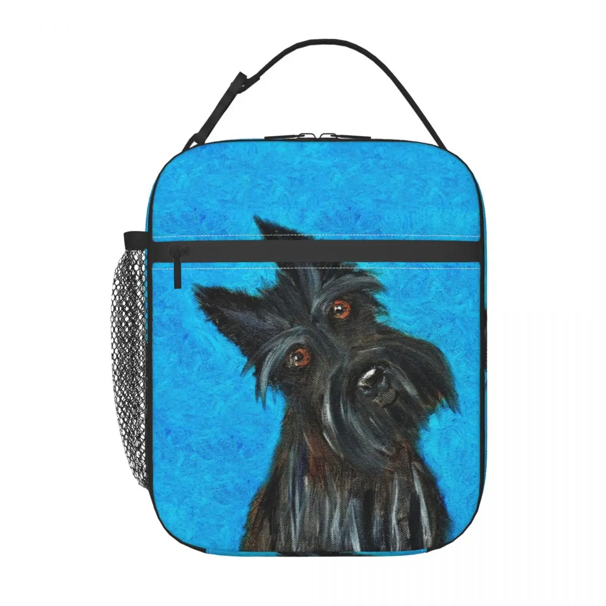 Happy Scottie Dog Thermal Insulated Lunch Bag Women Scottish Terrier Resuable Lunch Tote for Work School Travel Storage Food Box
