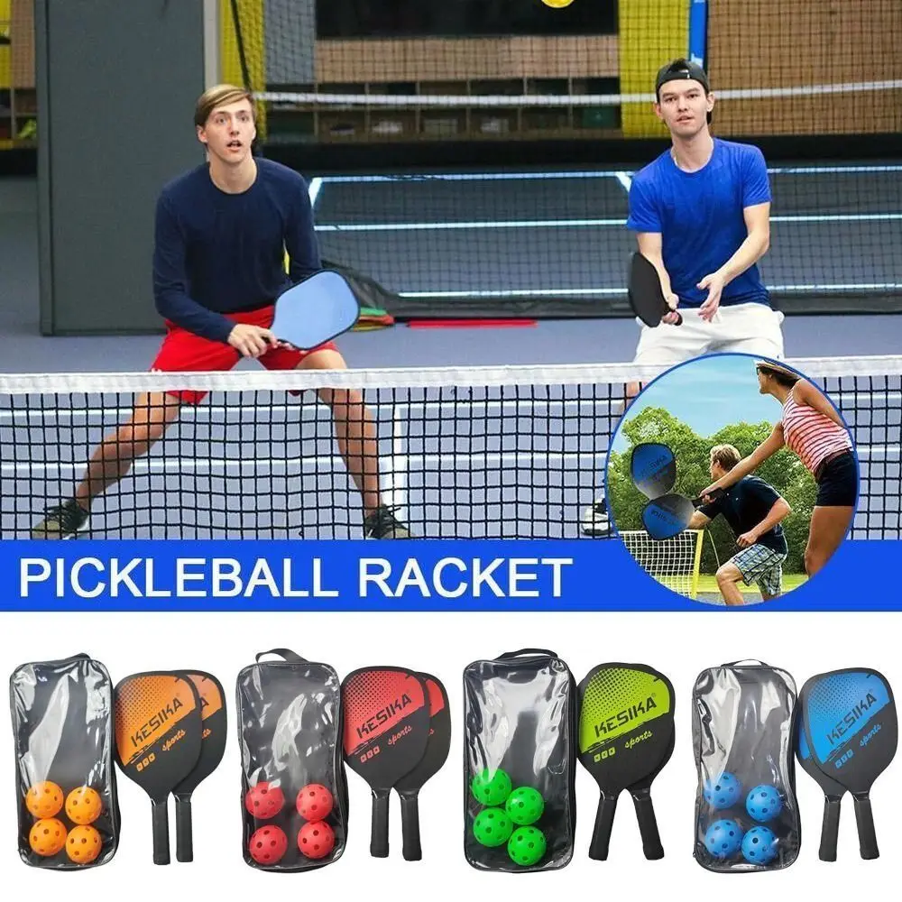 

Poplar Pickle Paddles Rackets Set Non-slip 4 Pickleballs Pickle Paddles Pickleball Balls with Carrying Bag Alduld