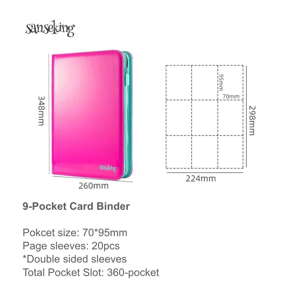 9 Pocket Zipper Card Binder PU Leather Trading Cards Album Double Side Loading Card Collection Display 360 Card Zipper Binder A4 - AliExpress 15 9 Pocket Zipper Card Binder PU Leather Trading Cards Album Double Side Loading Card Collection Display 360 Card Zipper Binder A4 - AliExpress 15