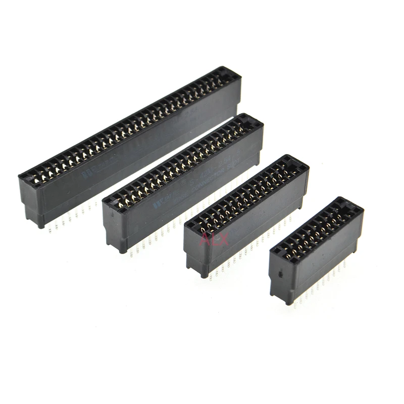 Edge Card Connector Slot 2.54 mm Pitch 8-98 Pin PCB Gold Finger Socket Through Holes 5pcs pcb connector