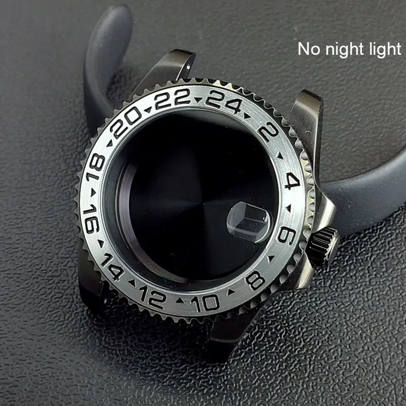 40MM Sapphire Glass GMT Bidirectional Rotation Watch Case with Accessories