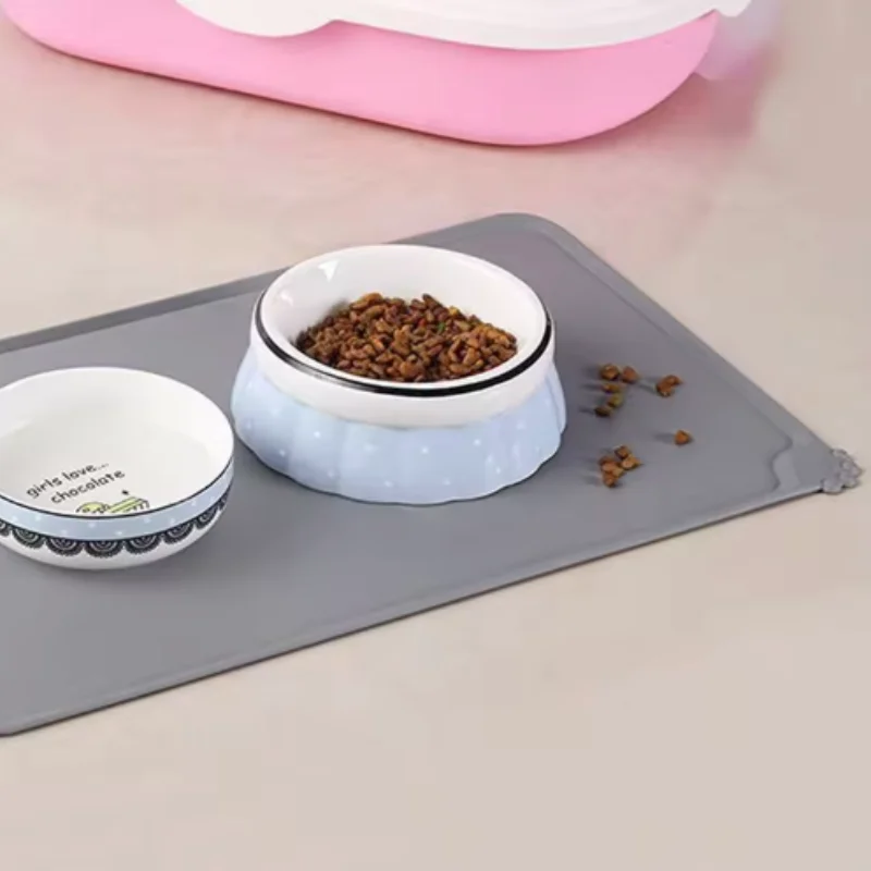 Siliconen voerbakmat voor huisdieren, waterdicht en antislip, kattenvoerbakmat, geen reiniging nodig, voerbakmat voor puppy's, huisdieraccessoire_voghion.com