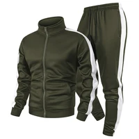 Survêtements Patchwork Colorblock pour hommes, ensemble 2 pièces, vêtements de sport, manteau à fermeture éclair avec poche Kanga, pantalons de survêtement, pantalons de jogging 6