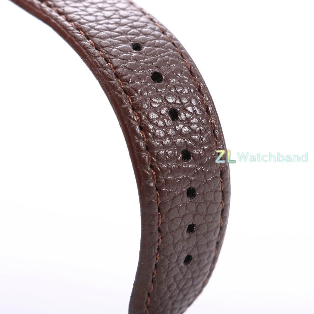 Elegant Women's Leather Watch Band with Metal Buckle – Slim Design in Gold and Silver