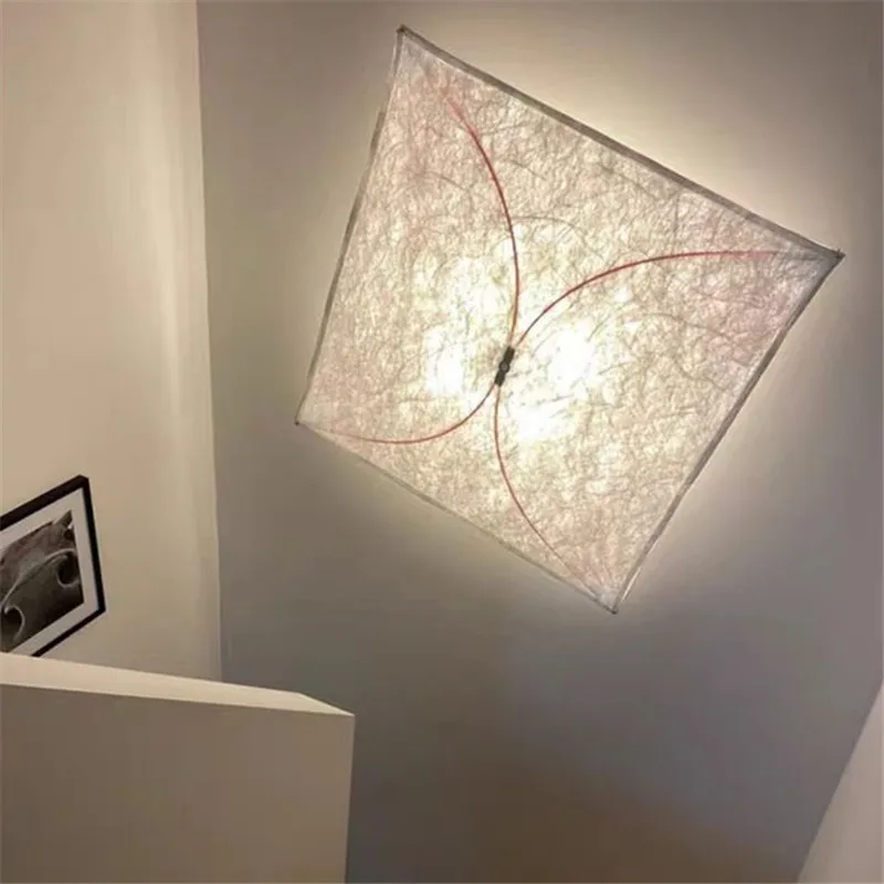 Ariette wall lamp Italian designer square silk lamp Bedroom Background Decorative Lamps Minimalist aisle Corridor Wall Lamp 4