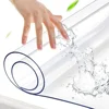 Soft Glass Tablecloth Transparency PVC table cloth Waterproof Oilproof Kitchen Dining table cover for rectangular table 4