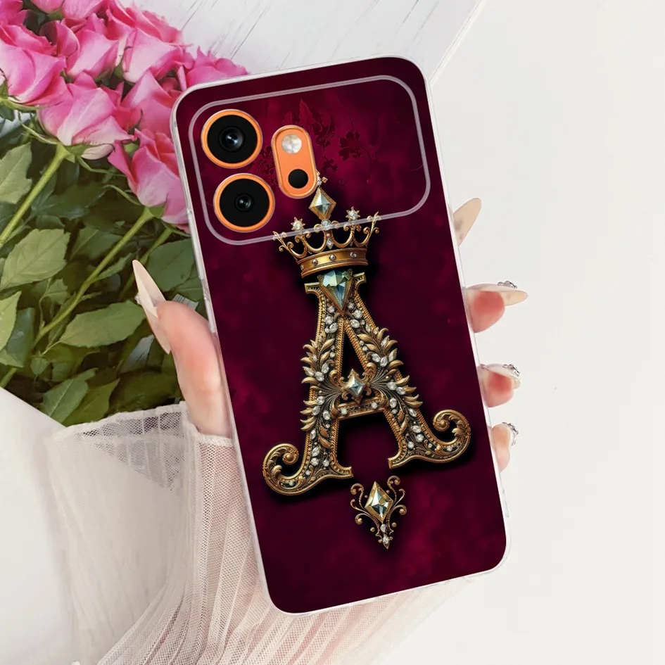 Fashionable Crown Initials Silicone Phone Case Cover, Soft and Stylish