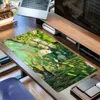 Large mouse pad with Naughty cat and koi pond design, 2mm non-slip rubber base, natural rubber material, rectangular gaming mous 3