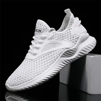 Men's Breathable Mesh Running Shoes Comfortable Soft Bottom Lightweight Summer Hollow out Casual Shoes Fashionable All-Match