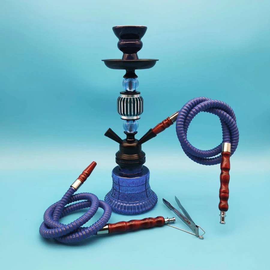 Arabia Hookah Set Small Double Tube Hookah Glass Bottle Ceramic Bowl Hose Water Pipe Shisha Accessories Birthday Gift hookah accessories,hookah set