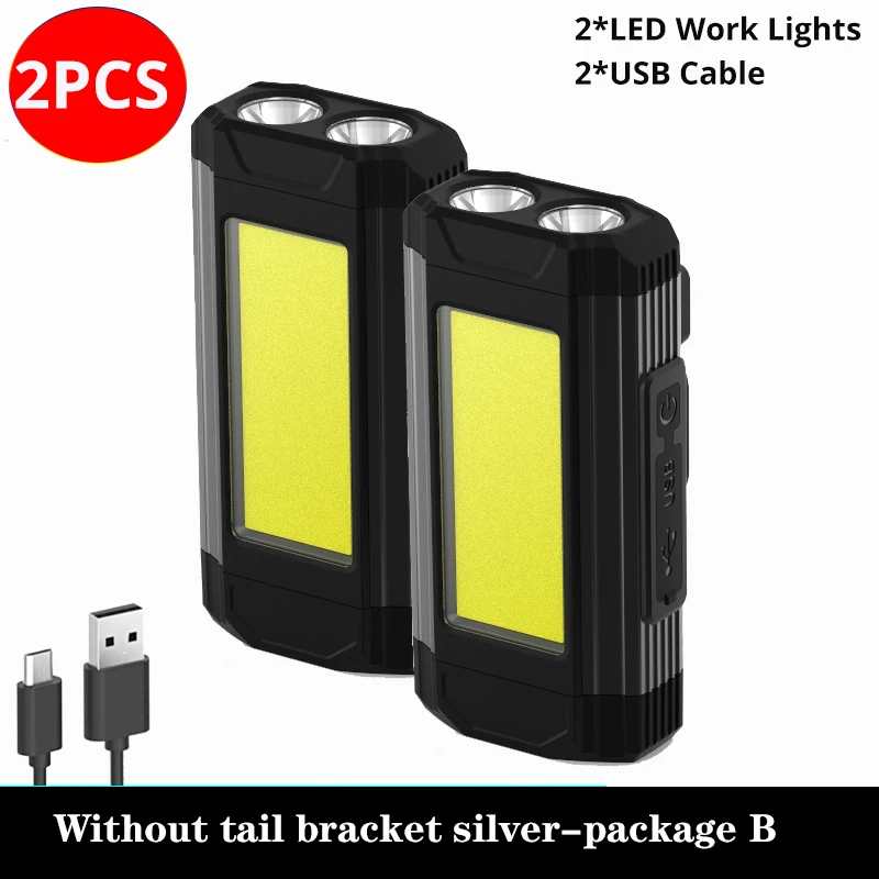 high power torch USB Rechargeable Lantern as power bank 2pcs COB Work Light with Magnet 3200mah LED Flashlight Camping Lamp IPX6 Waterpoof Torch red flashlights Flashlights