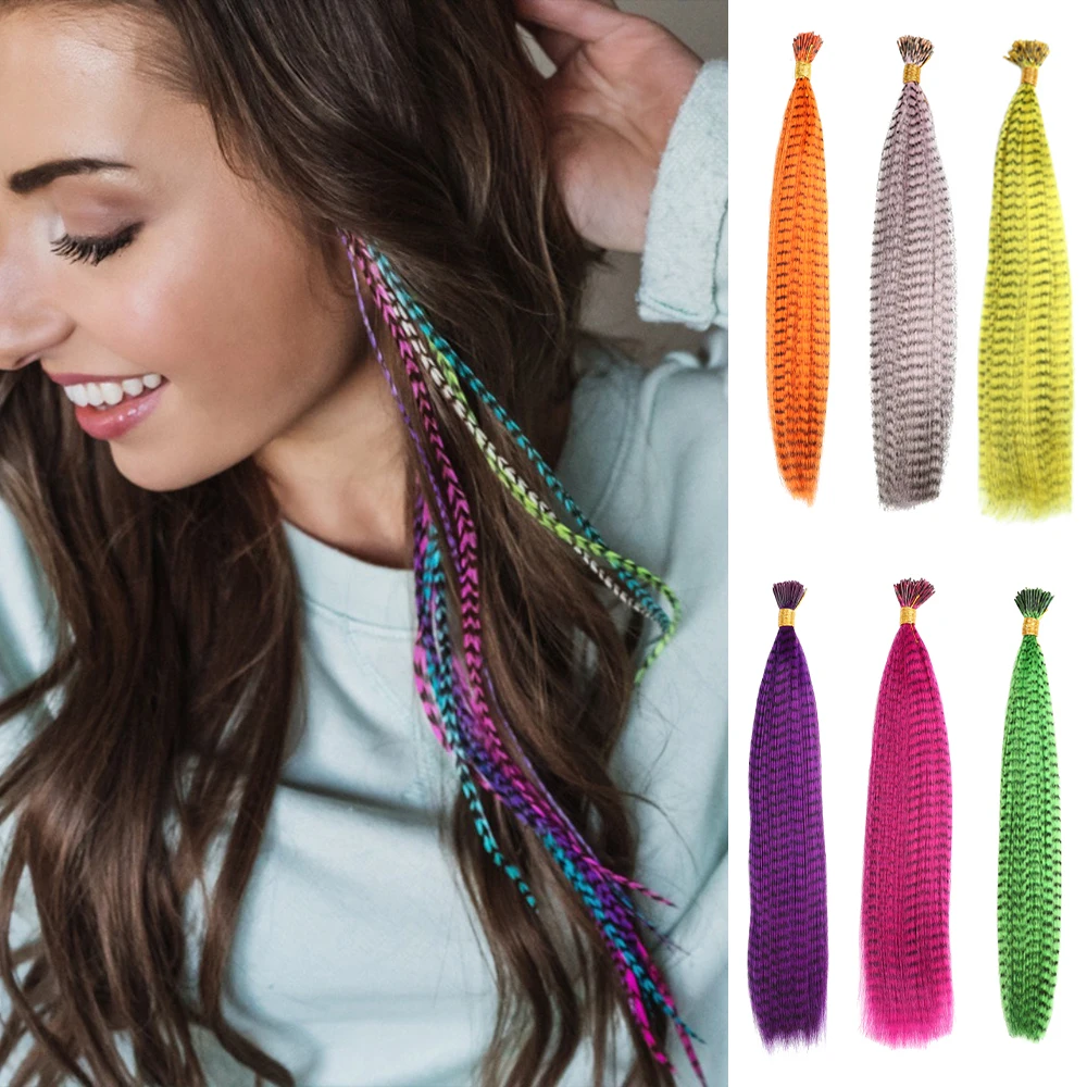 Xinran Veer Voor Hair Extensions Synthetisch Gekleurde Bovenliggende Strengen Van Kanekalon Haaraccessoires Regenboog Haarstuk Voor Vrouwen