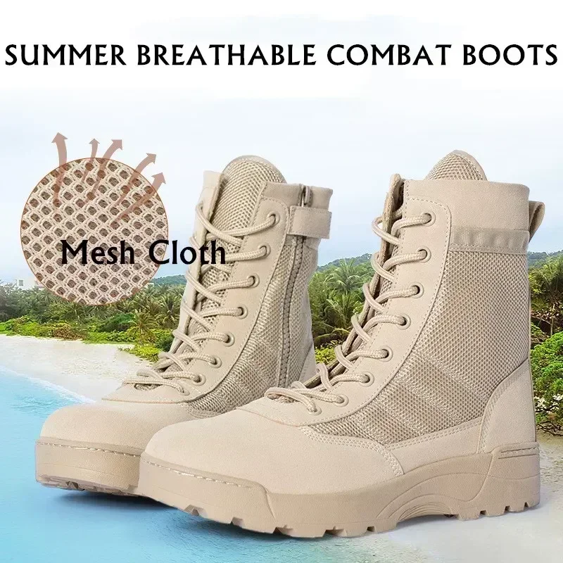 Men Boots Safety Shoes Military Outdoor Work Boots Steel Toe Shoes Winter Puncture-Proof Work Boots For Men 5